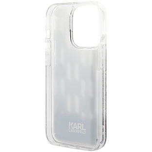 Lagerfeld для iPhone 14 Pro чехол Liquid Glitter Monogram Hard Black