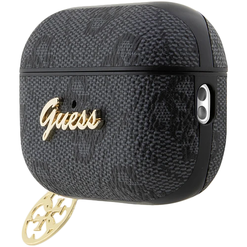 Guess для Airpods Pro 2 чехол PU leather 4G with metal logo and Charm Black