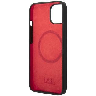 Lagerfeld для iPhone 14 чехол Liquid silicone Choupette Hard Black (MagSafe)