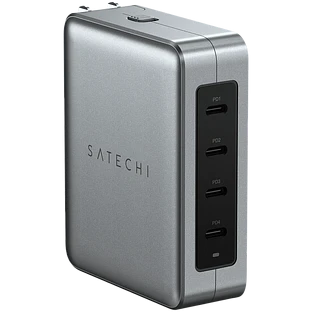 Сетевое зарядное устройство Satechi 145W USB-C 4-Port GAN Travel Charger. Цвет: серый космос