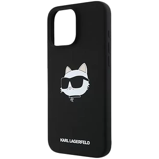 Lagerfeld для iPhone 16 Pro Max чехол Liquid Silicone NFT Choupette Head Hard Black (MagSafe)