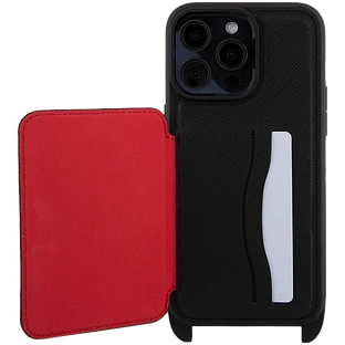 Чехол LAGERFELD Crossbody cardslot PU Saffiano Autograph Hard Чёрный для iPhone 15 Pro Max