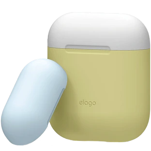 Чехол ELAGO DUO для AirPods с крышками белого и голубого цвета