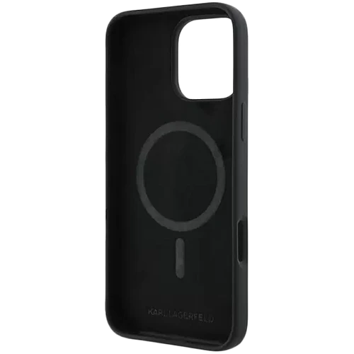 Lagerfeld для iPhone 16 Pro Max чехол Liquid Silicone NFT Choupette Head Hard Black (MagSafe)