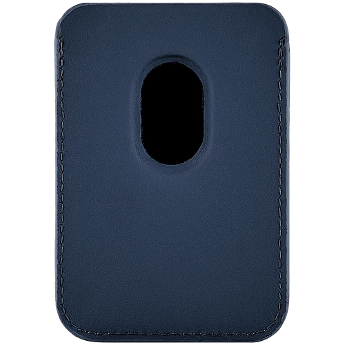 Магнитный кардхолдер uBear Leather Shell, натуральная кожа, синий