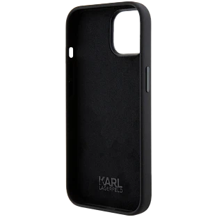 Lagerfeld для iPhone 15 чехол Liquid silicone NFT Choupette metal pin Hard Black