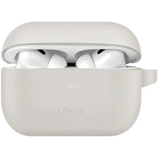 Uniq для Airpods Pro 2 чехол Vencer Silicone case +carabin and earstrap Grey