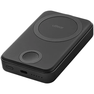 Беспроводной пауэрбэнк с поддержкой MagSafe, uBear Range 6 500 mAh, черный
