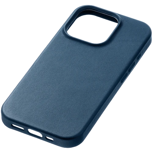 Чехол защитный uBear Capital Case для iPhone 16 Pro, натуральная кожа, MagSafe совместимый, синий