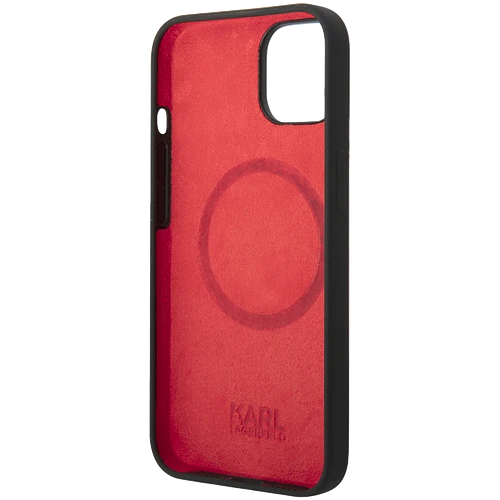 Lagerfeld для iPhone 14 чехол Liquid silicone Choupette Hard Black (MagSafe)