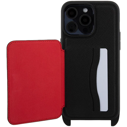 Чехол LAGERFELD Crossbody cardslot PU Saffiano Autograph Hard Чёрный для iPhone 15 Pro Max