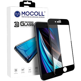 Защитное стекло MOCOLL полноразмерное 3D MIX для iPhone SE 2020 Черное (серия Pearl)