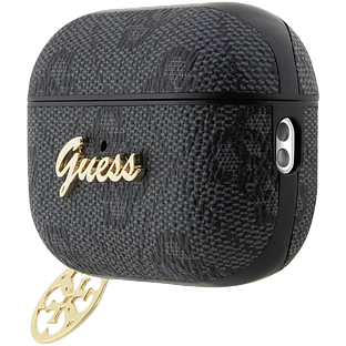 Guess для Airpods Pro 2 чехол PU leather 4G with metal logo and Charm Black