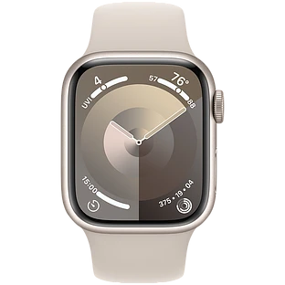 Apple Watch Series 9 GPS, 41 мм, корпус - сияющая звезда, спортивный силиконовый ремешок цвета сияющая звезда M/L 