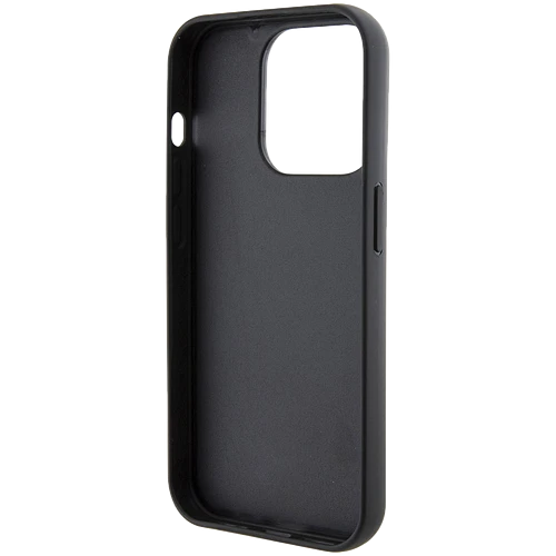 Чехол LAGERFELD GripStand PU Saffiano NFT Choupette metal Hard Серебристый для iPhone 15 Pro