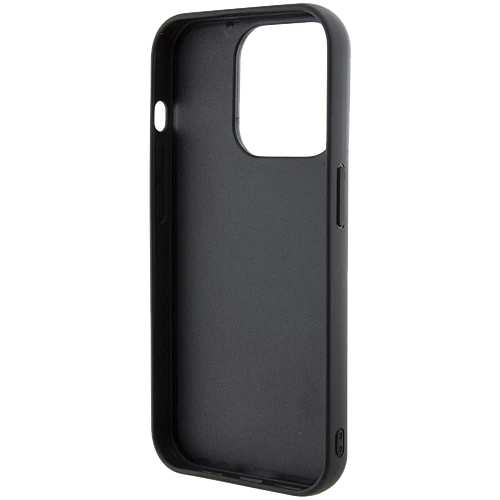 Чехол LAGERFELD GripStand PU Saffiano NFT Karl & Choupette metal Hard Чёрный для iPhone 15 Pro