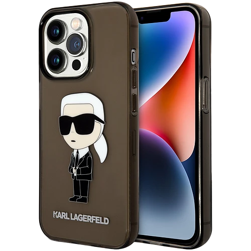 Lagerfeld для iPhone 15 Pro Max чехол PC/TPU NFT Karl Ikonik Hard Translucent Black