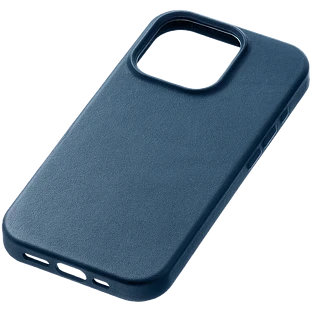 Чехол защитный uBear Capital Case для iPhone 16 Pro, натуральная кожа, MagSafe совместимый, синий