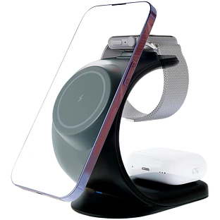 Беспроводное зарядное устройство VLP Powerstand 3 in 1 для Apple, черное