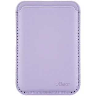Магнитный кардхолдер uBear Leather Shell, натуральная кожа, фиолетовый