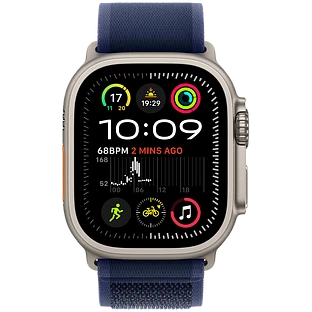 Apple Watch Ultra 2 2024 GPS + Cellular 49mm Natural Titanium Case with Blue Trail Loop - M/L