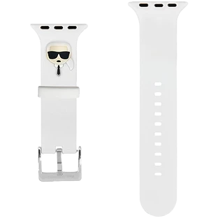 Lagerfeld для Apple Watch 45/44/42 mm ремешок Silicone Karl head White