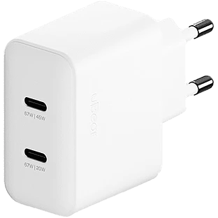 Сетевое зарядное устройство uBear Motion, GaN, 67 Вт, белый