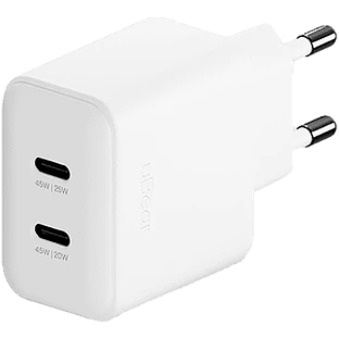 Сетевое зарядное устройство uBear Motion, GaN, 45 Вт, белый