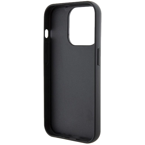 Lagerfeld для iPhone 15 Pro чехол GripStand PU Saffiano NFT Choupette metal Hard Black