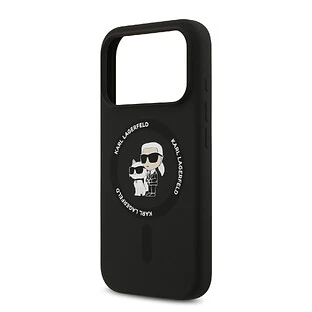 Чехол KARL LAGERFELD для iPhone 17 Pro Max Liquid Silicone NFT Karl & Choupette Hard Black (MagSafe)