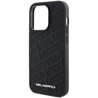 Lagerfeld для iPhone 15 Pro чехол PU Quilted Logo pattern Hard Black