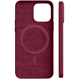 Чехол защитный "vlp" Silicone case with MagSafe для iPhone 14 ProMax, марсала