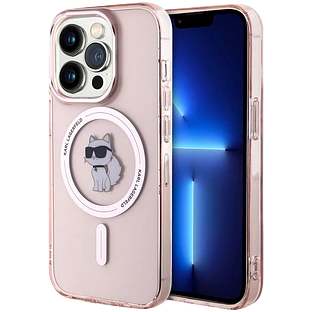 Lagerfeld для iPhone 15 Pro чехол PC/TPU NFT Choupette Hard Pink (MagSafe)
