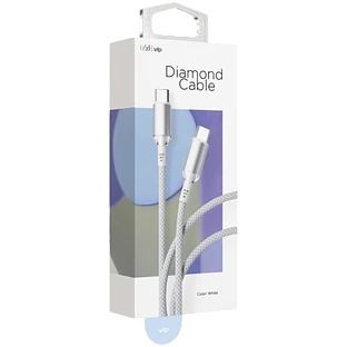 Дата-кабель VLP Diamond Cable USB C - USB C, 1.2м, белый