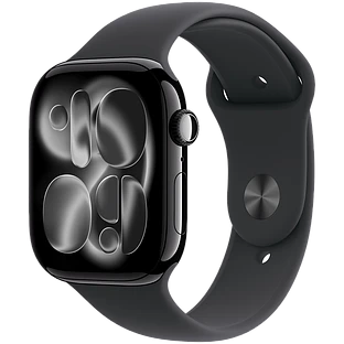 Apple Watch Series 11, GPS, 46mm, Jet Black Aluminium Case with Black Sport Band - M/L