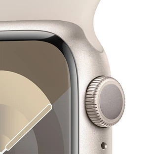 Apple Watch Series 9 GPS, 41 мм, корпус - сияющая звезда, спортивный силиконовый ремешок цвета сияющая звезда M/L 