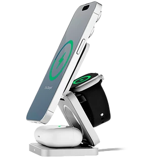 Беспроводное зарядное устройство с поддержкой MagSafe, uBear Balance, цвет:серебро