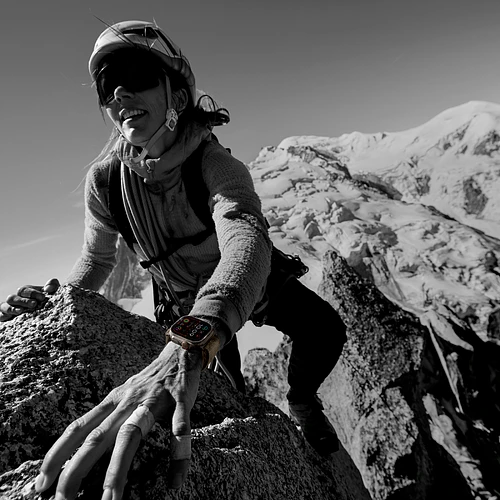 Apple Watch Ultra 2 2024 GPS + Cellular 49mm Natural Titanium Case with Green/Grey Trail Loop - S/M