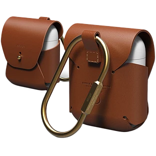 Чехол ELAGO Genuine  Коричневый для AirPods (Gen1/2)