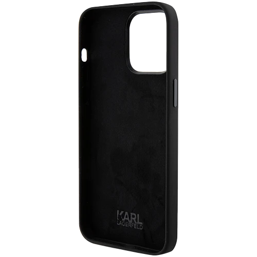 Чехол LAGERFELD Liquid Silicone NFT Karl & Choupette heads Hard Чёрный для iPhone 15 Pro Max