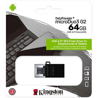 Память ( USB flash ) KINGSTON DataTraveler MicroDuo 3 Gen2 64 ГБ