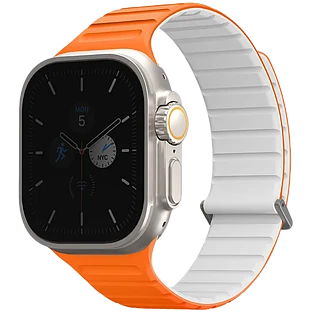 Uniq для Apple Watch 49/45/44/42 mm ремешок Revix EVO reversible Magnetic Amber Orange/White