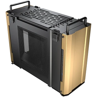 Корпус COUGAR GAMING Mini Tower,  Mini-ITX, 2 слотов, USB 3.1, Аудио разъем, USB 3.0, Алюминий, Power Button, Reset Button, Светодиодный индикатор, PSU optional, Поддержка системы жидкостного охлаждения, Handles, Песок пустыни
