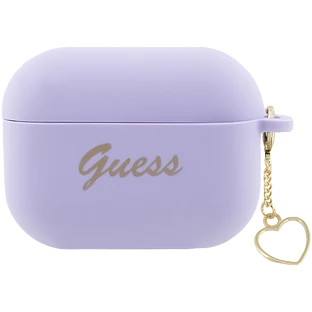Чехол GUESS Silicone Script logo  Пурпурный для AirPods Pro (Gen2)
