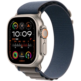 Apple Watch Ultra 2 2024 GPS + Cellular 49mm Natural Titanium Case with Blue Alpine Loop - L