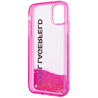 Lagerfeld для iPhone 11 чехол Liquid Glitter Elongated logo Hard Translucent pink