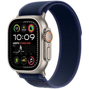 Apple Watch Ultra 2 2024 GPS + Cellular 49mm Natural Titanium Case with Blue Trail Loop - M/L