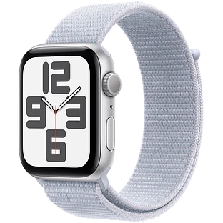 Apple Watch SE 2 (2024) GPS 44mm Silver Aluminium Case with Blue Cloud Sport Loop Band