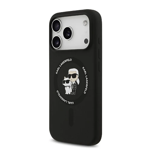 Чехол KARL LAGERFELD для iPhone 17 Pro Max Liquid Silicone NFT Karl & Choupette Hard Black (MagSafe)