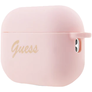 Чехол GUESS Silicone Script logo  Розовый для AirPods Pro (Gen2)